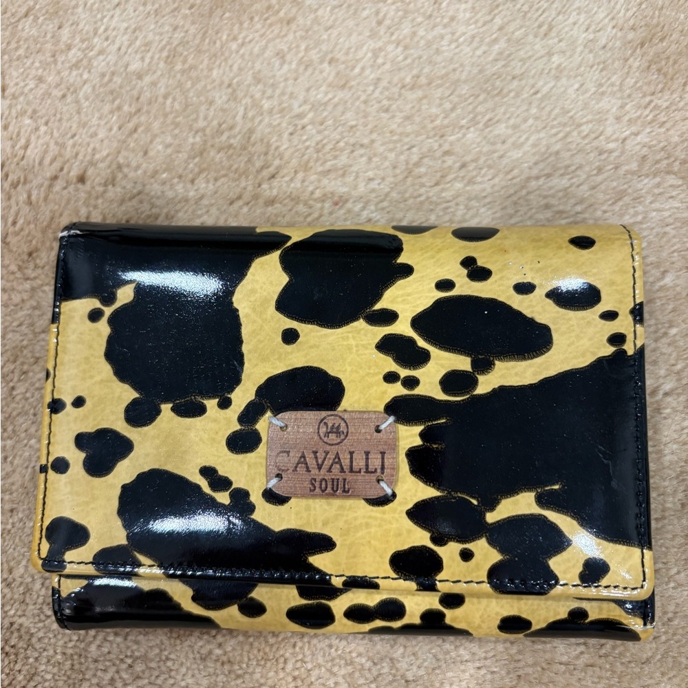 Roberto Cavalli Black and Tan Wallet